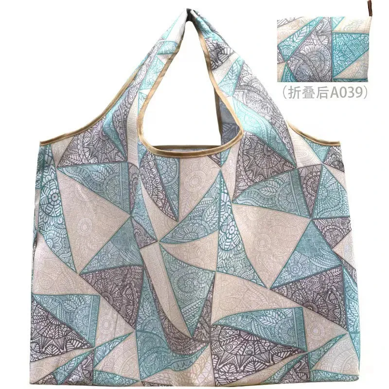 Foldable Reusable Shopping Bags – Large Size, Eco-Friendly Nylon Tote for Women