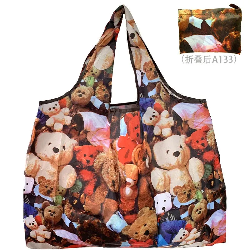 Foldable Reusable Shopping Bags – Large Size, Eco-Friendly Nylon Tote for Women