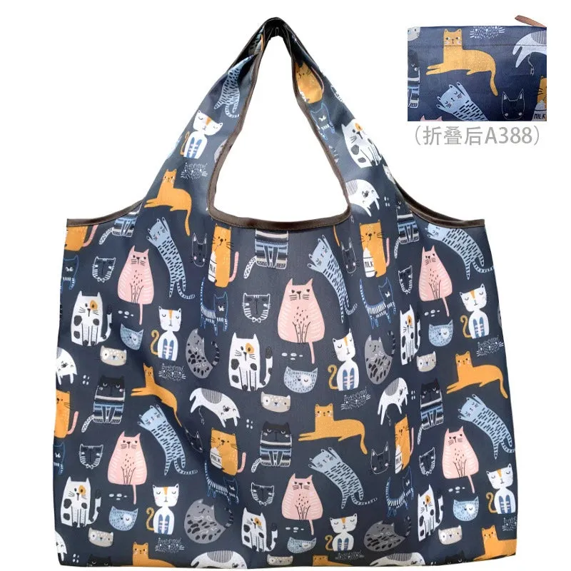 Foldable Reusable Shopping Bags – Large Size, Eco-Friendly Nylon Tote for Women