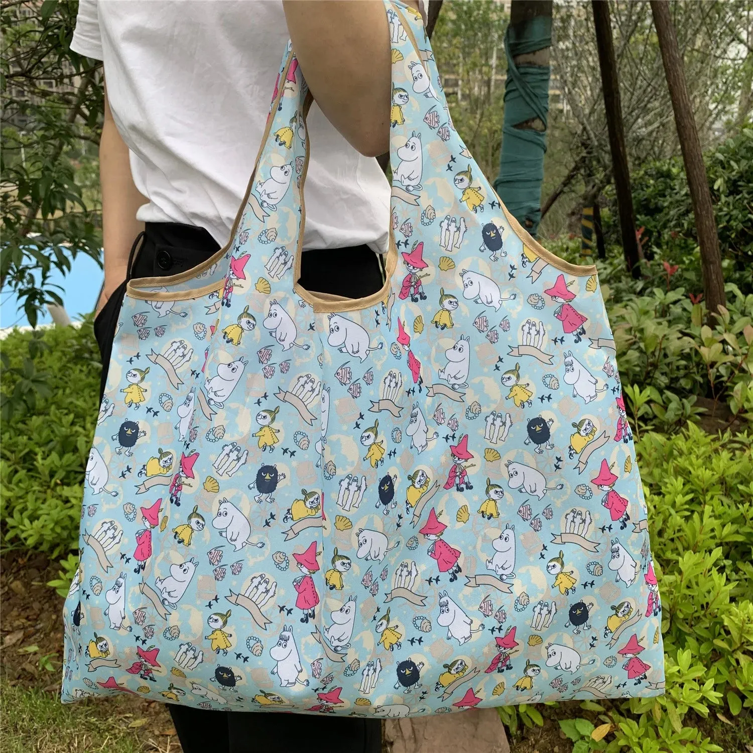 Foldable Reusable Shopping Bags – Large Size, Eco-Friendly Nylon Tote for Women