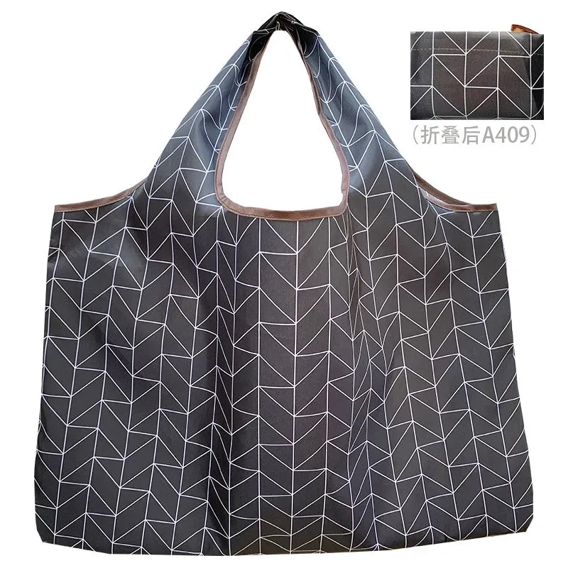 Foldable Reusable Shopping Bags – Large Size, Eco-Friendly Nylon Tote for Women