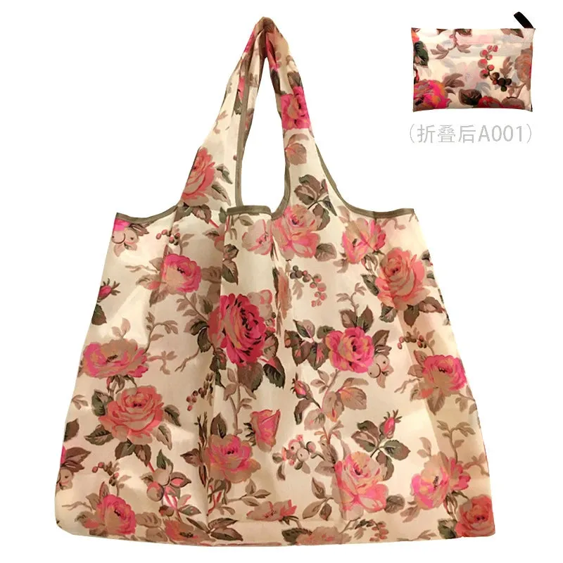 Foldable Reusable Shopping Bags – Large Size, Eco-Friendly Nylon Tote for Women