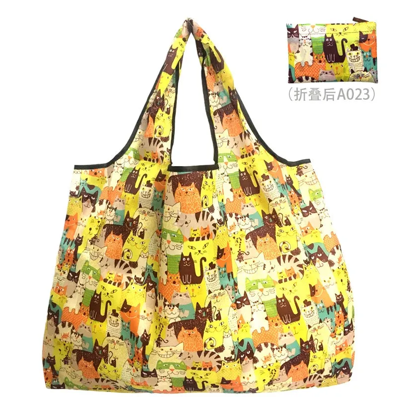 Foldable Reusable Shopping Bags – Large Size, Eco-Friendly Nylon Tote for Women