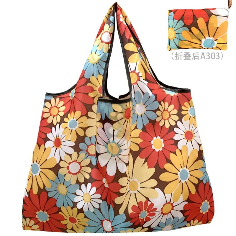 Foldable Reusable Shopping Bags – Large Size, Eco-Friendly Nylon Tote for Women