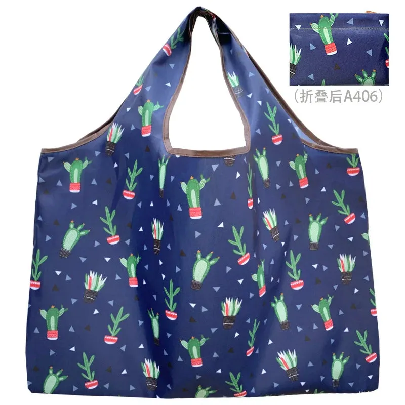 Foldable Reusable Shopping Bags – Large Size, Eco-Friendly Nylon Tote for Women