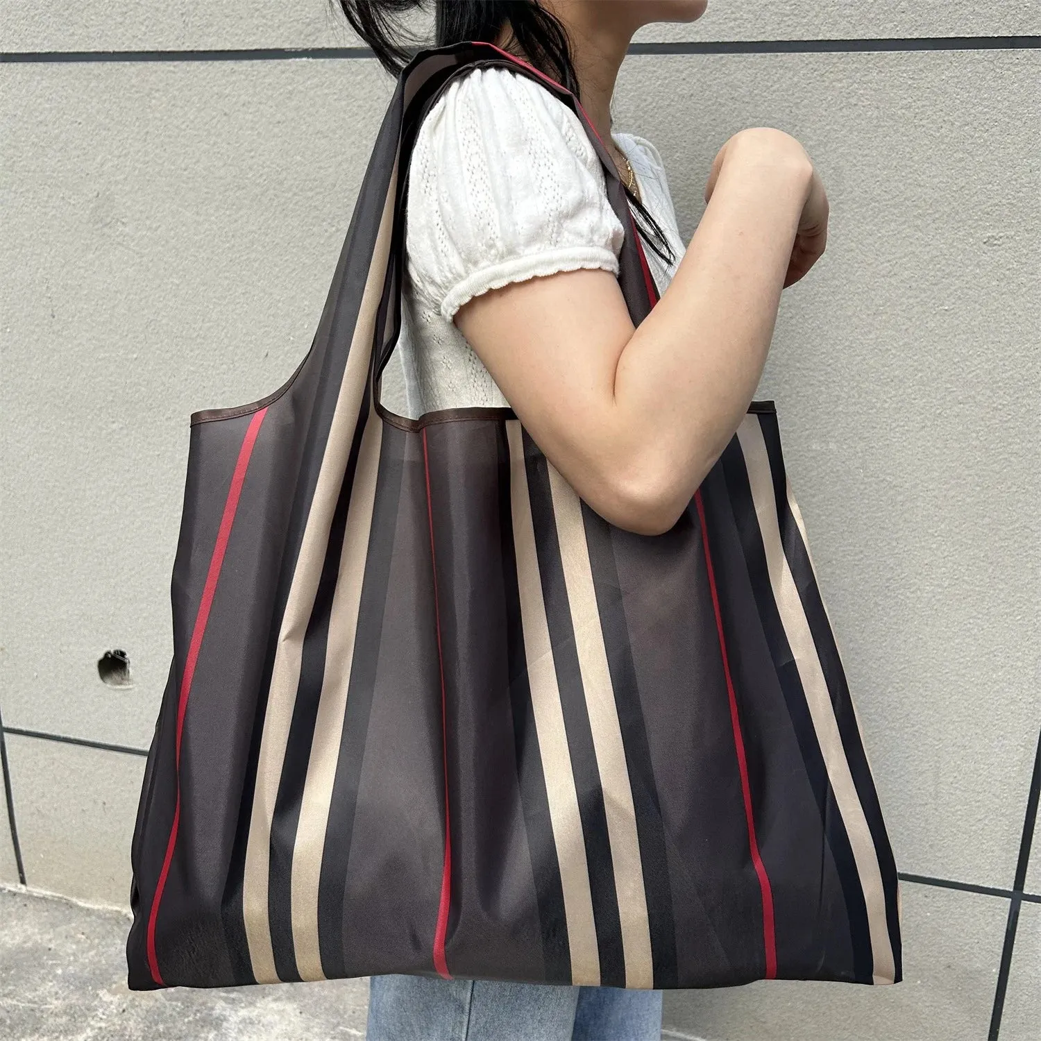 Foldable Reusable Shopping Bags – Large Size, Eco-Friendly Nylon Tote for Women