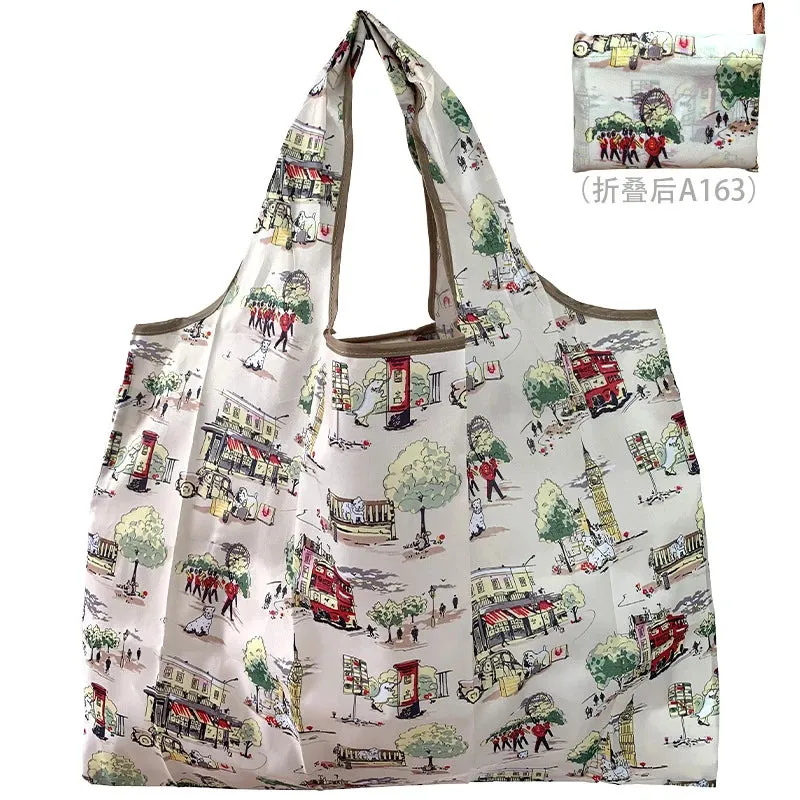 Foldable Reusable Shopping Bags – Large Size, Eco-Friendly Nylon Tote for Women