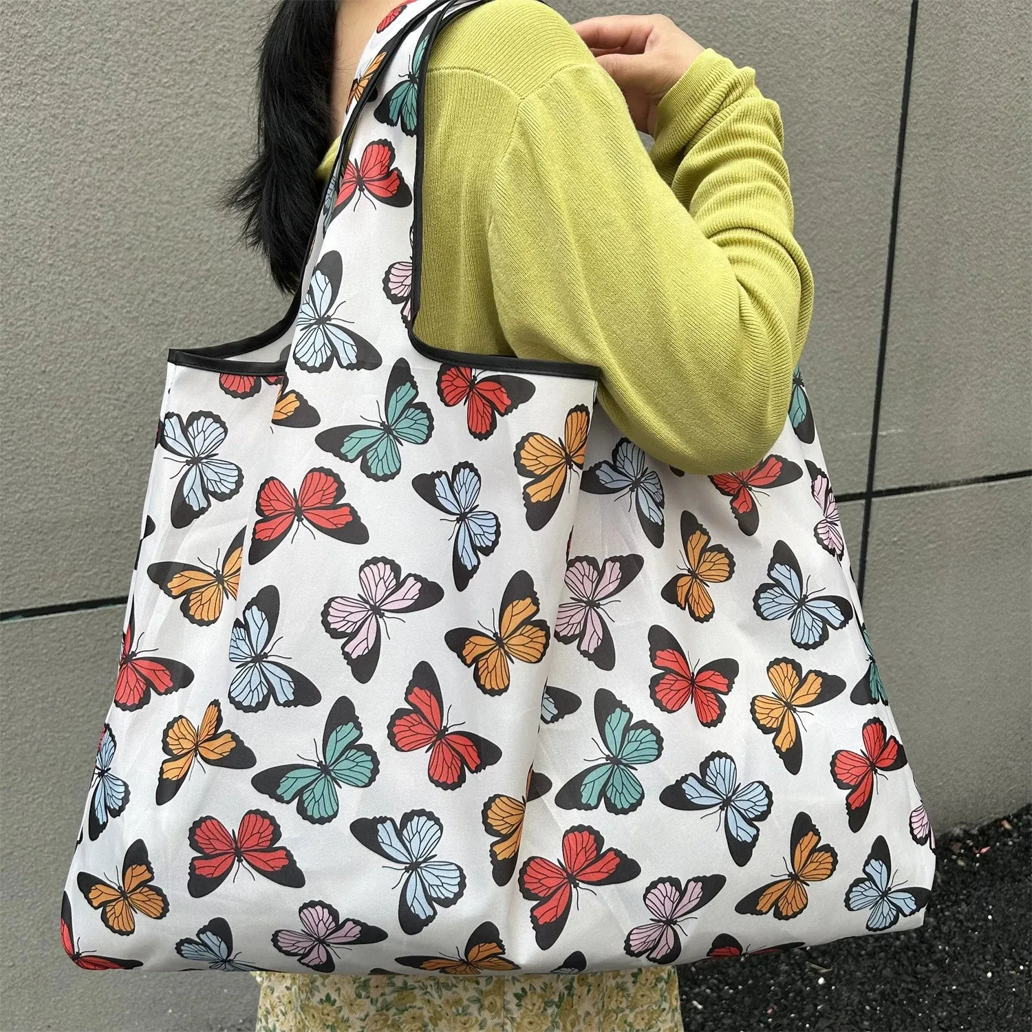 Foldable Reusable Shopping Bags – Large Size, Eco-Friendly Nylon Tote for Women