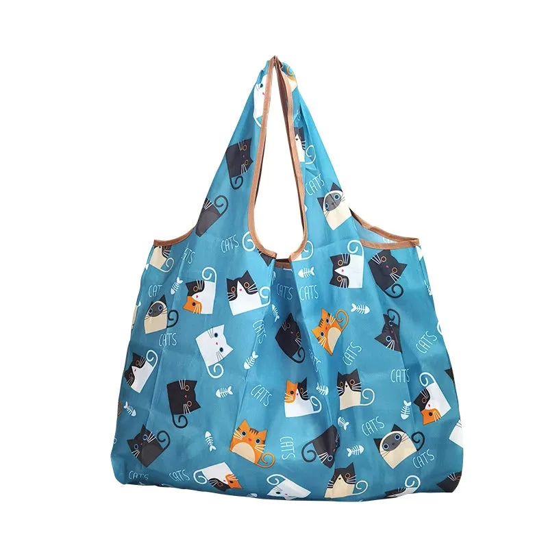 Foldable Reusable Shopping Bags – Large Size, Eco-Friendly Nylon Tote for Women