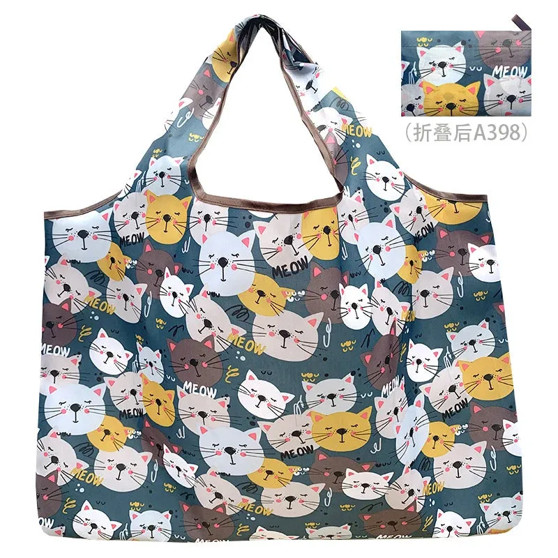 Foldable Reusable Shopping Bags – Large Size, Eco-Friendly Nylon Tote for Women