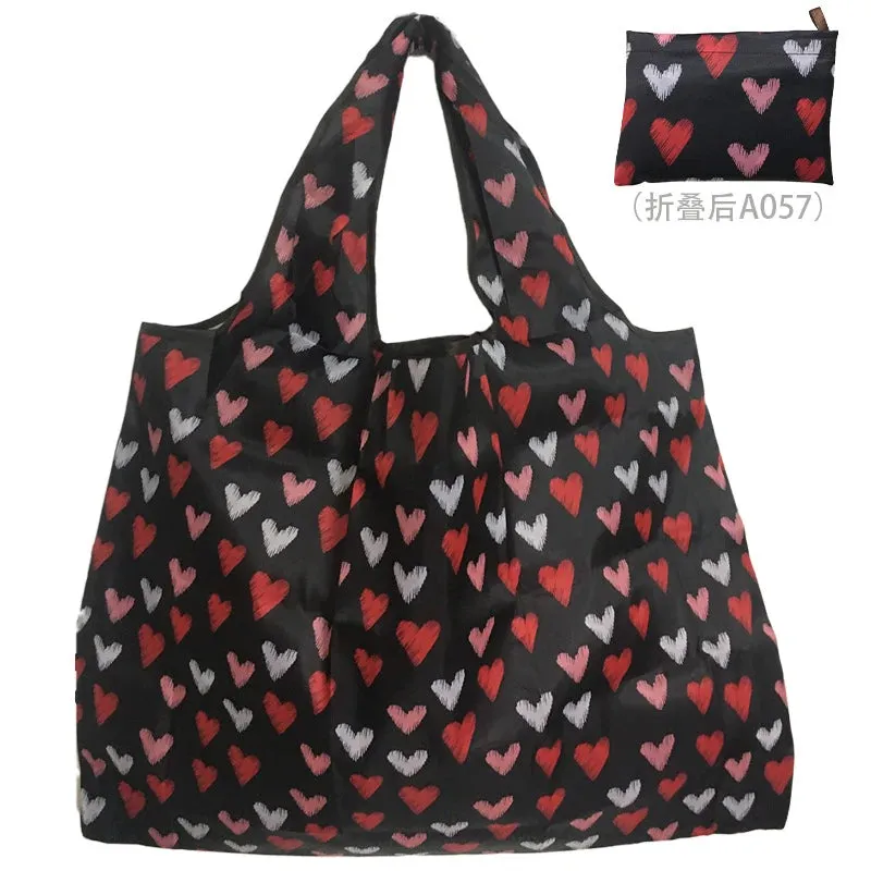 Foldable Reusable Shopping Bags – Large Size, Eco-Friendly Nylon Tote for Women