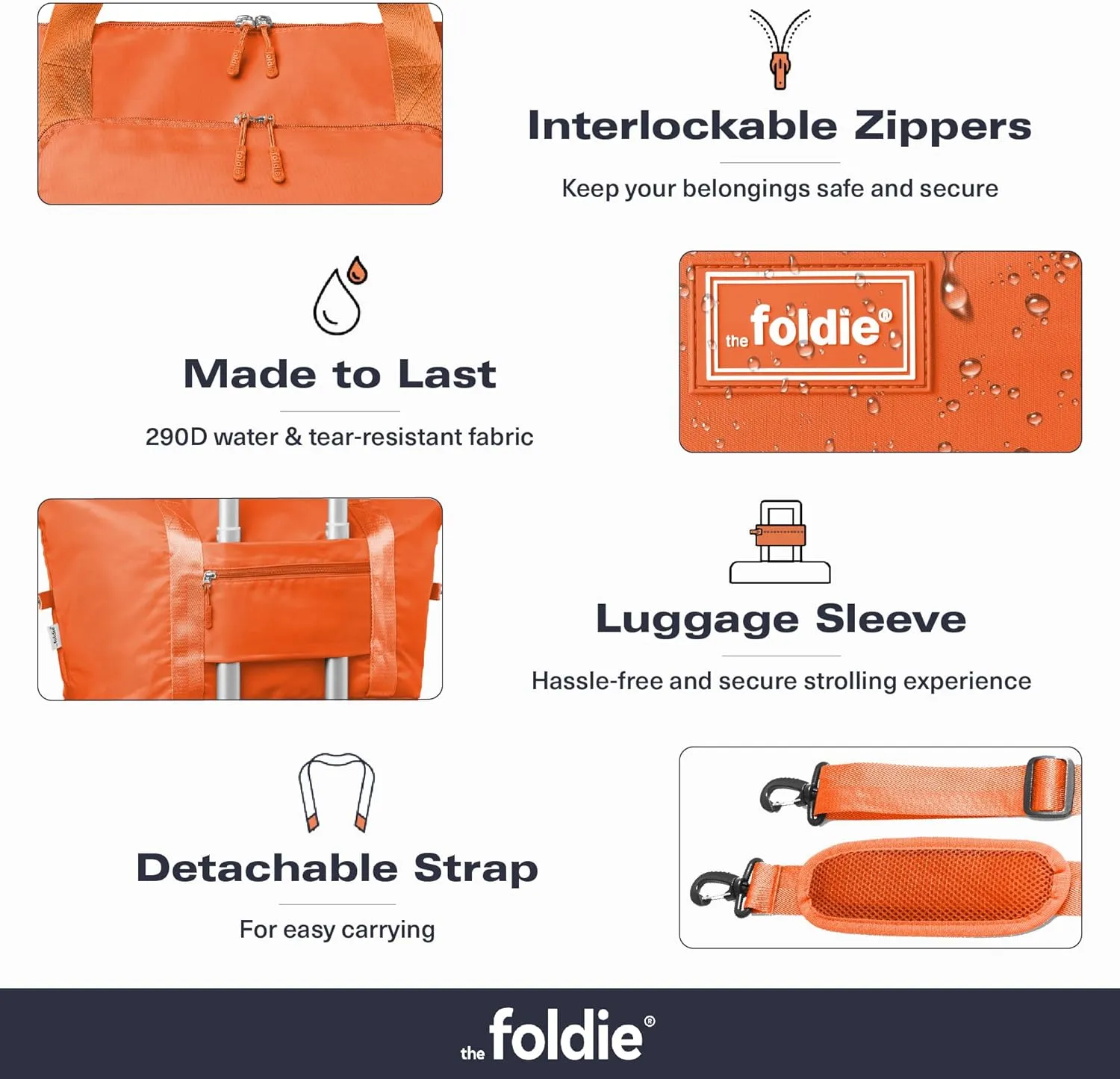 Foldable Travel Tote Bag for Women - 40L Weekender Bag with Multiple Pockets - Carry On Personal Item Travel Bag