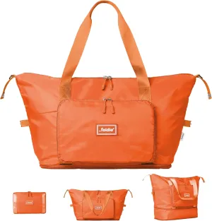 Foldable Travel Tote Bag for Women - 40L Weekender Bag with Multiple Pockets - Carry On Personal Item Travel Bag