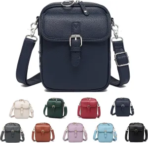 Forcipower Crossbody Leather Bag, Mini Messenger Shoulder Handbag, Zealburst Small Cell Phone Purse Wallet for Women