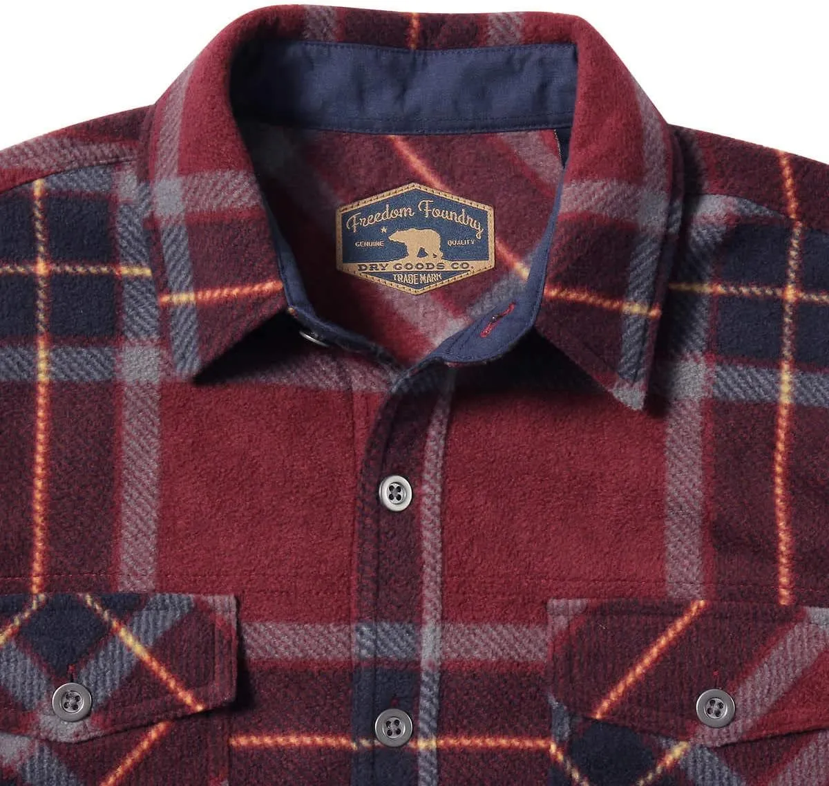 Freedom Foundry Mens Lightweight Plaid Fleece Shirt