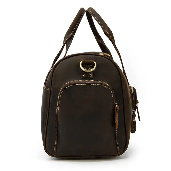 Full Grain Leather Travel Bag Handmade Leather Duffle Bag Mens Overnight Bag Weekender Bag
