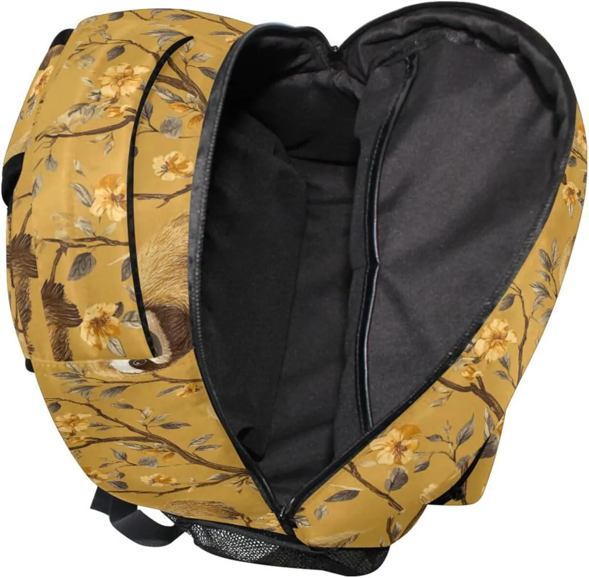 Fun Backpack for Men and Women Fashion Business Work Bag with Chest Strap for College Work Cartoon Sweet Sloth Gold