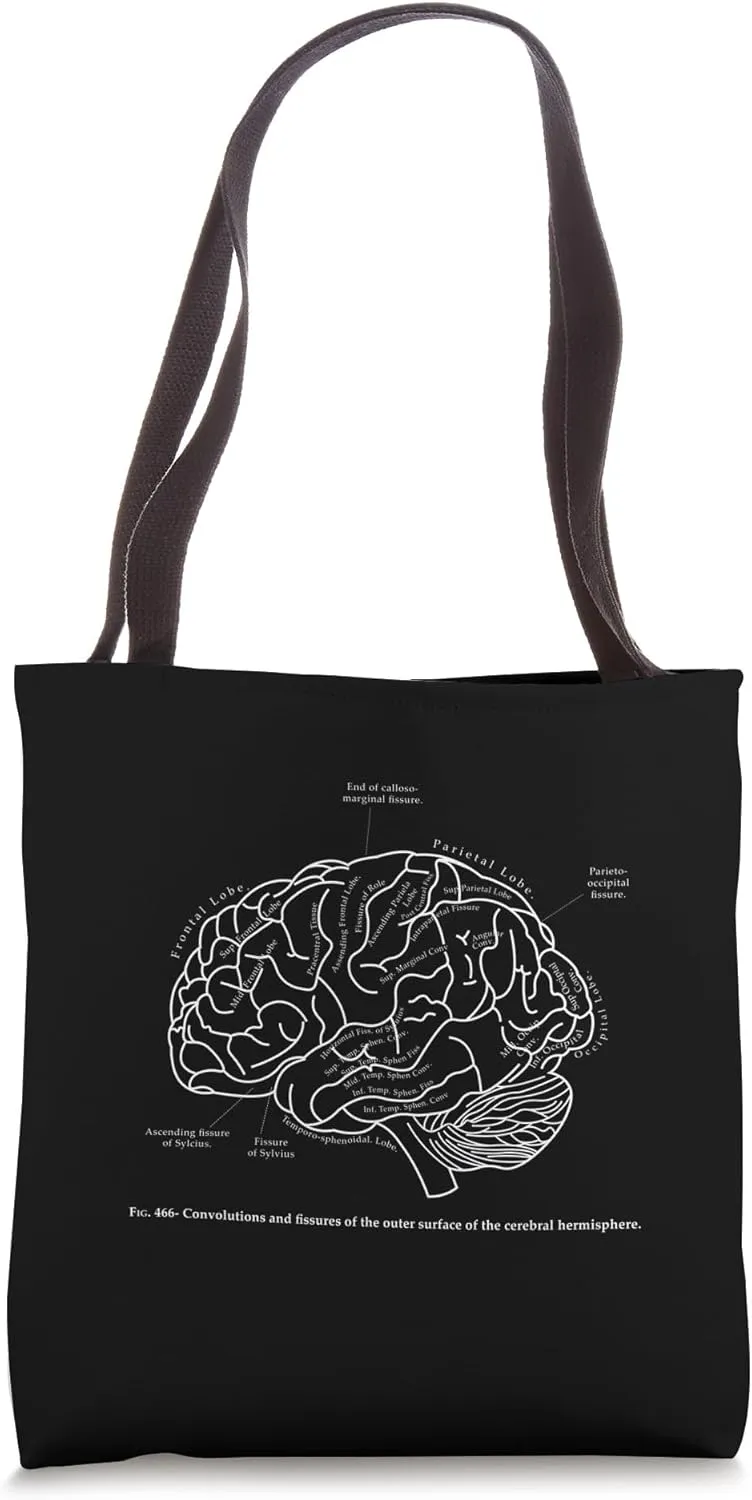 Funny Brain Anatomy Physiology Men Women School Learning Dad Tote Bag