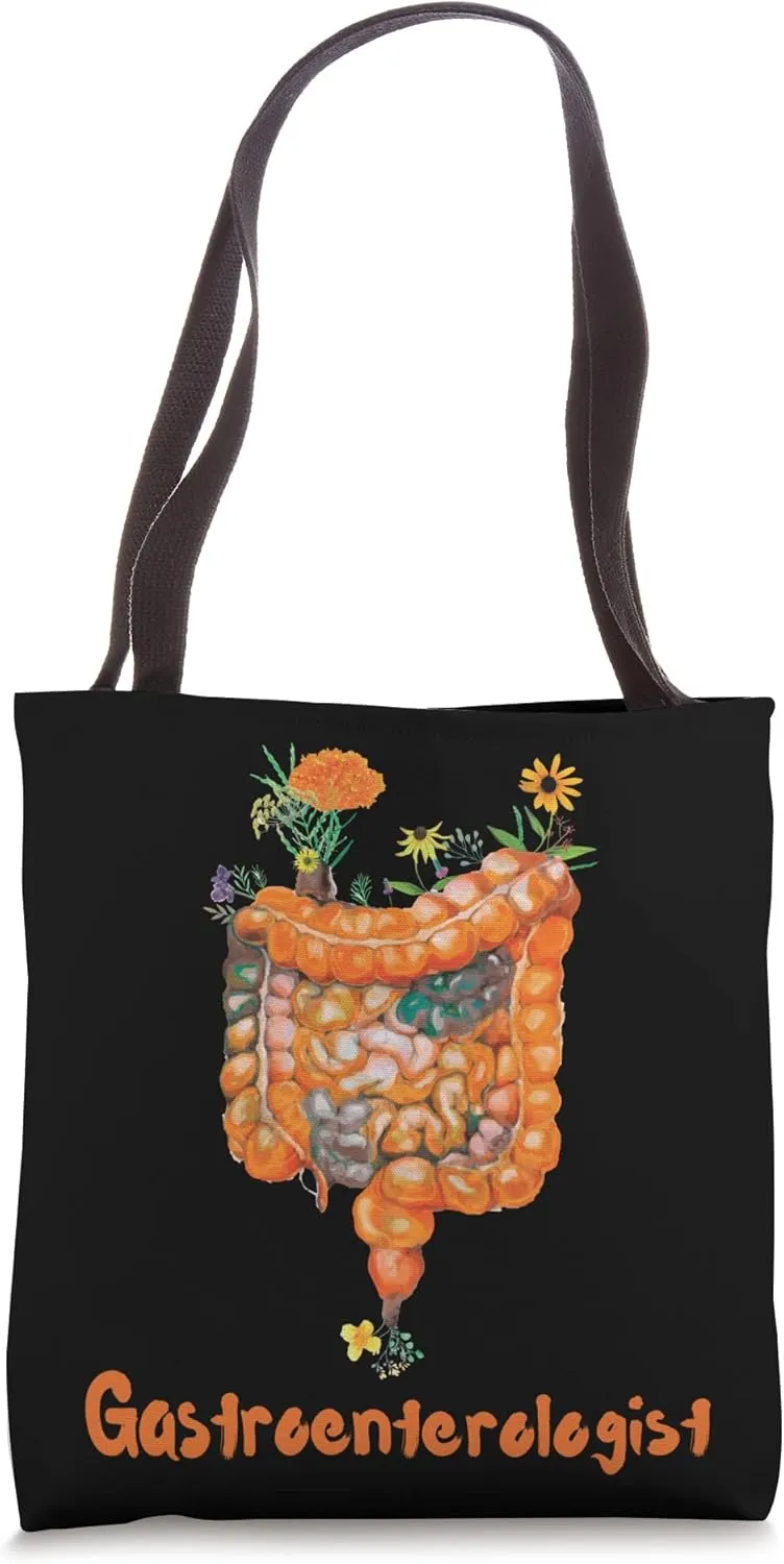 Funny Healthy Gut Flower and Intestines gastroenterologist Tote Bag