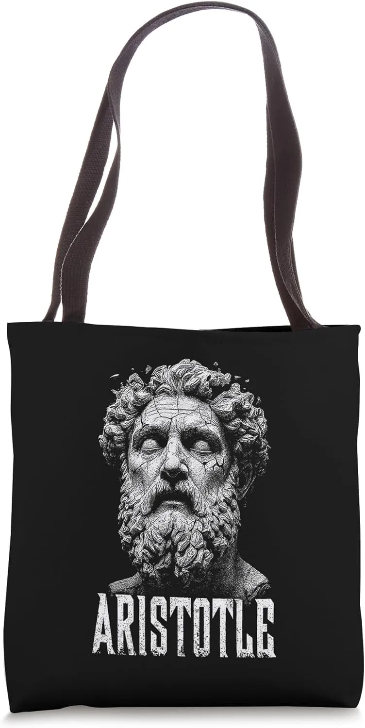 Funny Philosophy Aristotle Philosopher Statue Portrait Tote Bag