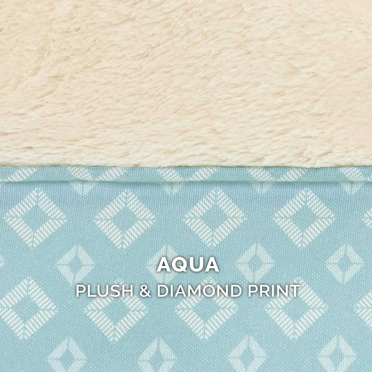 Furhaven Cozy Memory Foam Dog Bed for Large Dogs w/ Removable Bolsters & Washable Cover, For Dogs Up to 95 lbs - Plush & Diamond Print Nest Top Sofa - Aqua, Jumbo/XL