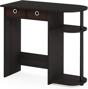 Furinno Go Green Home Laptop Notebook Computer Desk/Table with 2 Drawer Bins, Espresso/Black/Brown