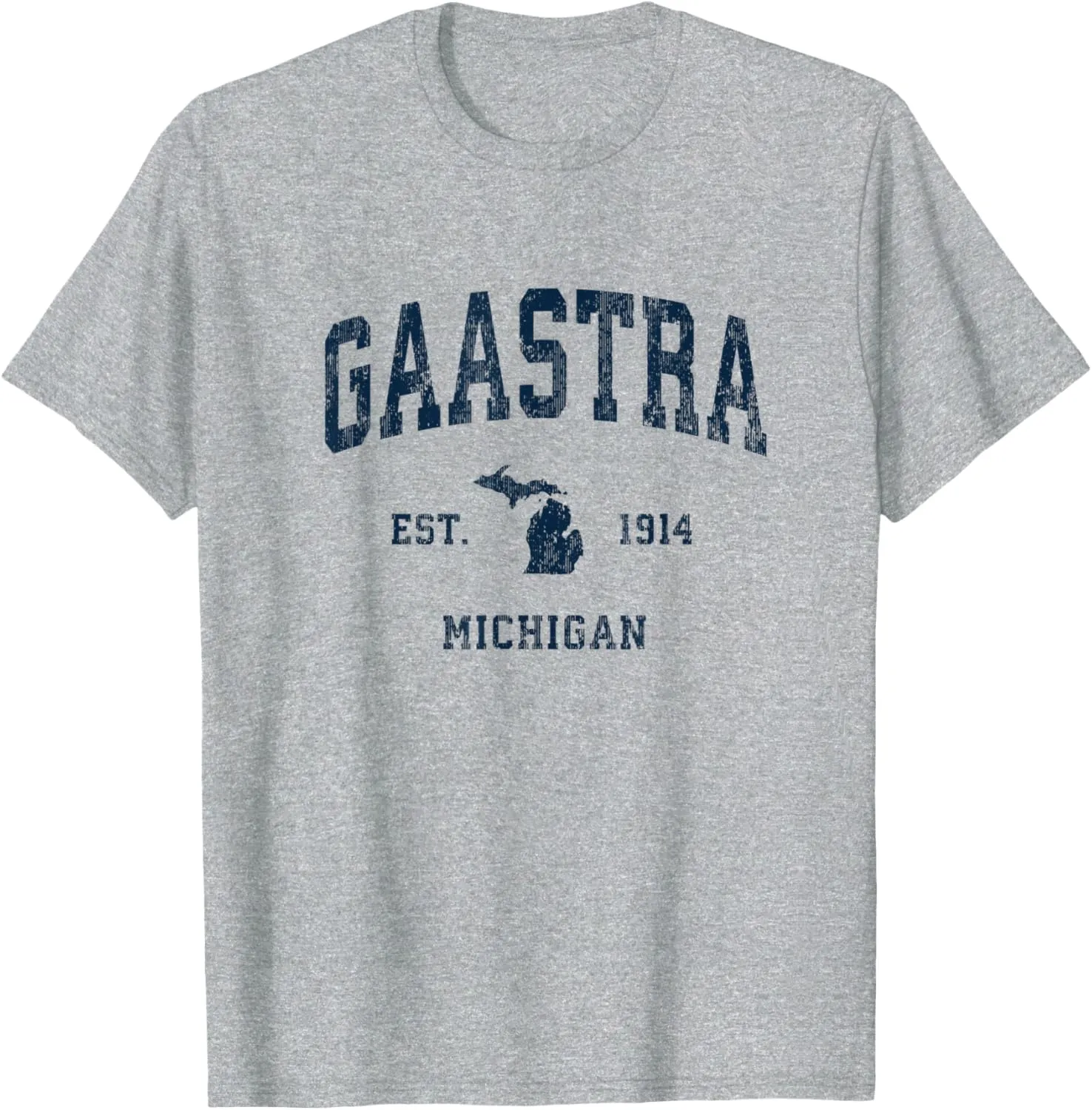 Gaastra Michigan MI Vintage Athletic Navy Sports Design T-Shirt