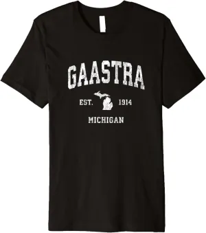 Gaastra Michigan MI Vintage Athletic Sports Design Premium T-Shirt