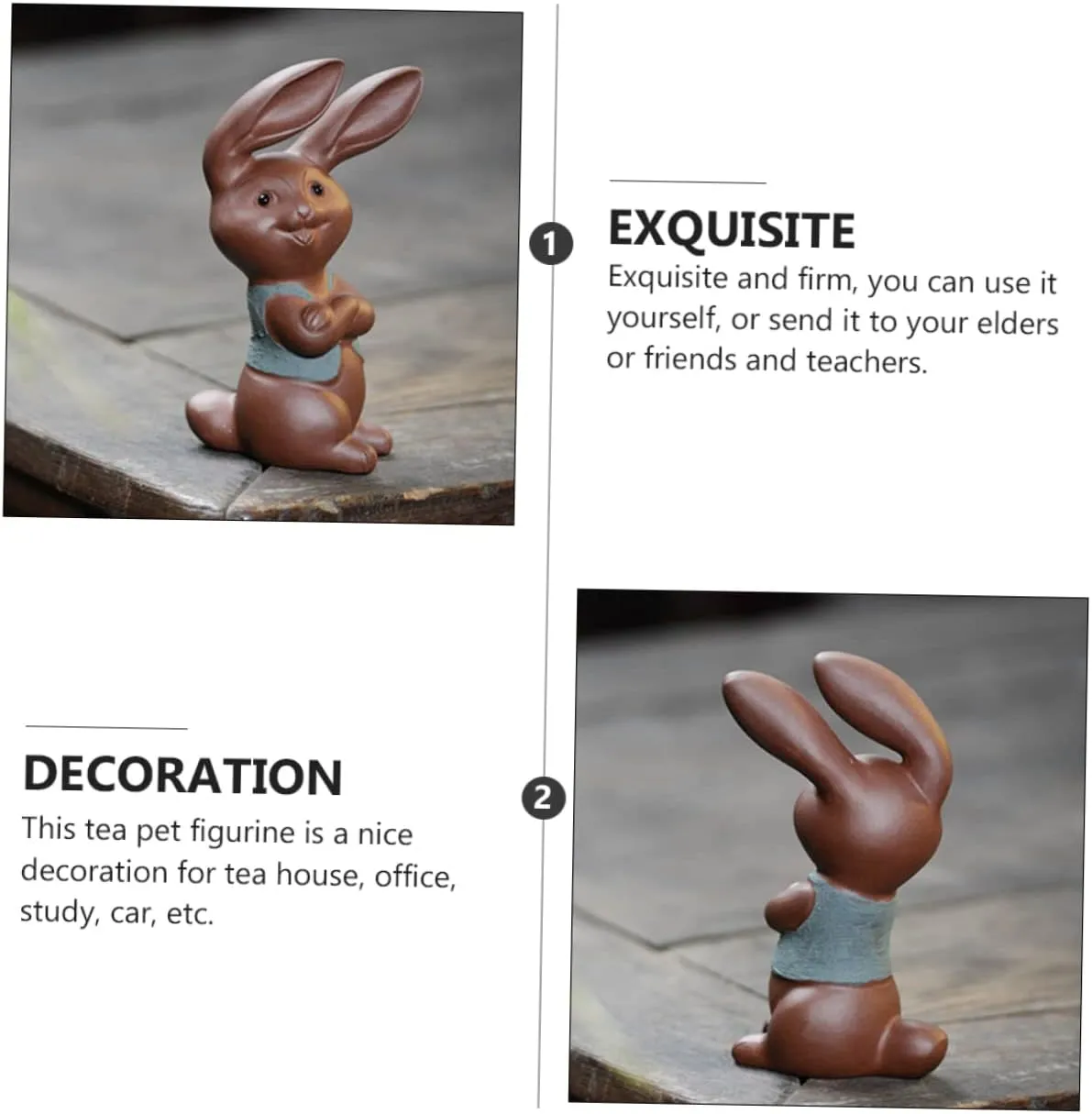 Garneck Red Stoneware Tea Pet Sculpture Creative Desktop Decor Compact Tea Supply Ornament for Home Office