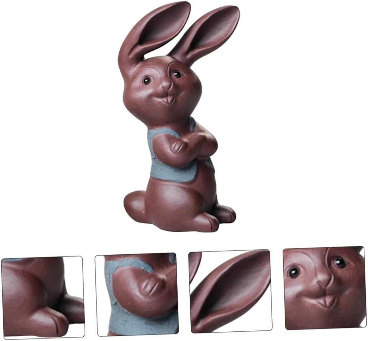 Garneck Red Stoneware Tea Pet Sculpture Creative Desktop Decor Compact Tea Supply Ornament for Home Office