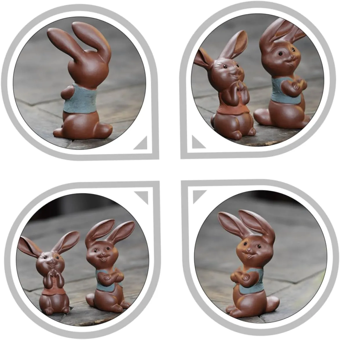 Garneck Red Stoneware Tea Pet Sculpture Creative Desktop Decor Compact Tea Supply Ornament for Home Office