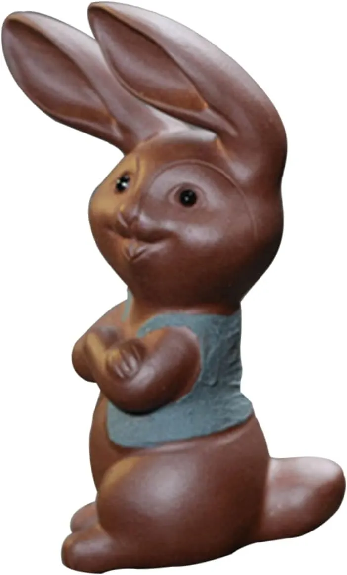 Garneck Red Stoneware Tea Pet Sculpture Creative Desktop Decor Compact Tea Supply Ornament for Home Office