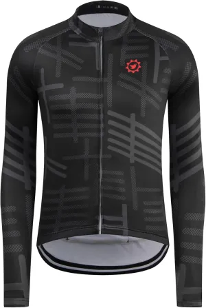 GCRFL Men's Cycling Jersey Long Sleeve Biking Shirt with 3 1 Zipper Pocket Breathable Quick Dry Bicycle Jersey