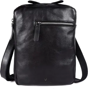 Genuine Italian Leather Shoulder Crossbody Sling Bag for Men - Adjustable Strap for Office, Travel, Casual & Hiking