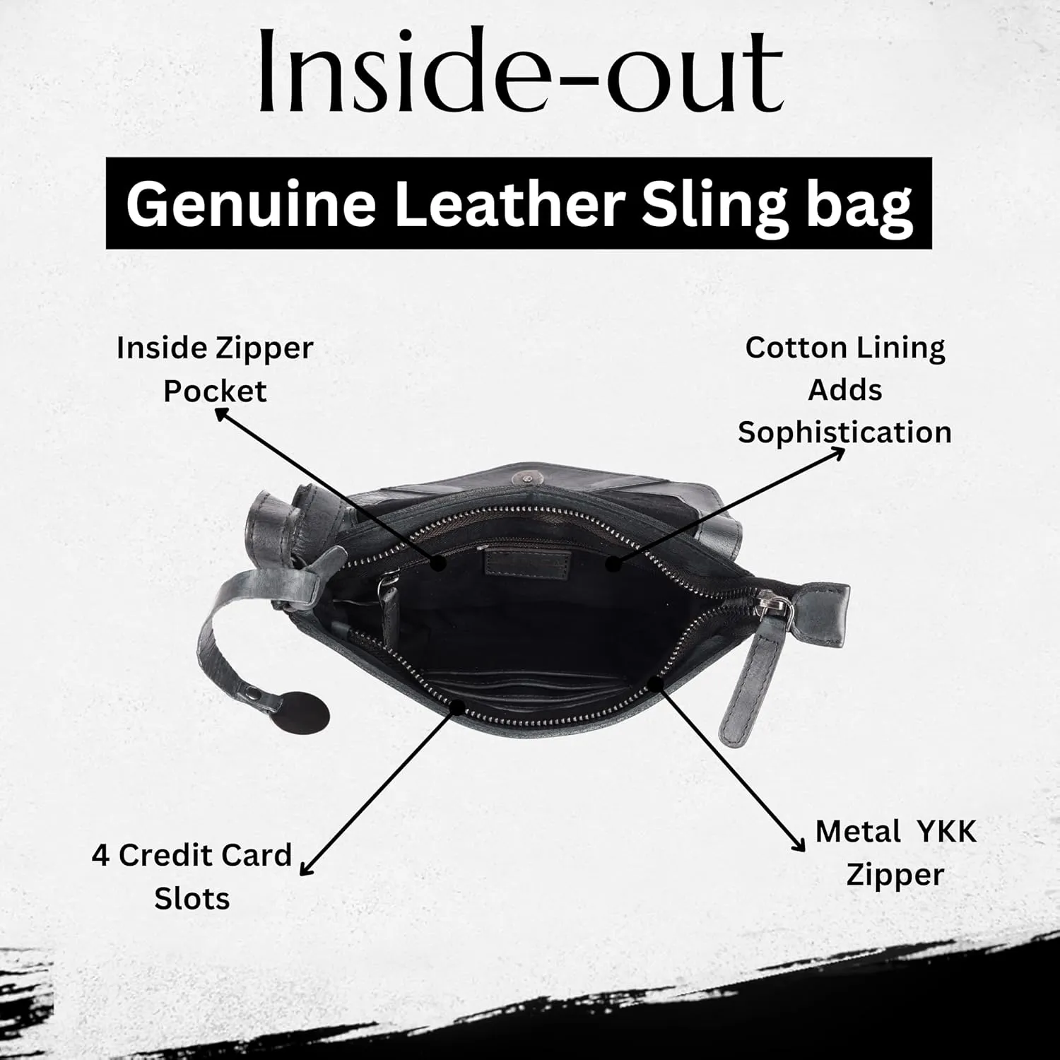 Genuine Italian Leather Small Crossbody Sling Bag RFID Protected Trendy Casual Office with Adjustable Strap