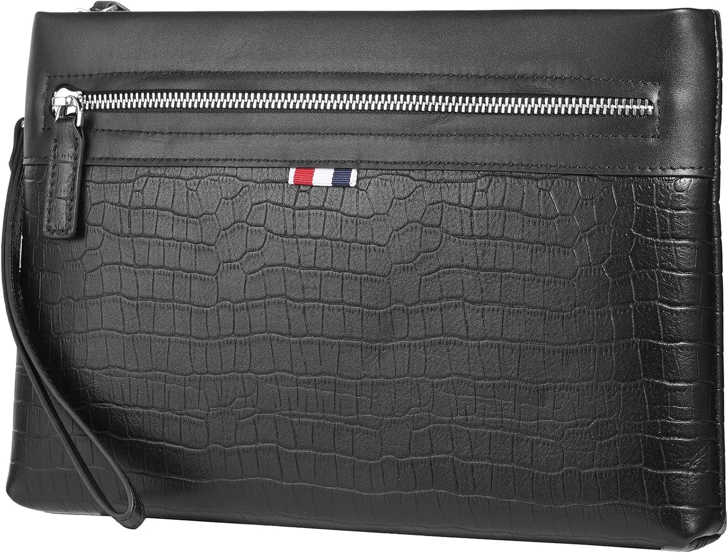 Genuine Leather Clutch Bag for Men Handbag Wrist Bag Business Large Purse Envelope Bag