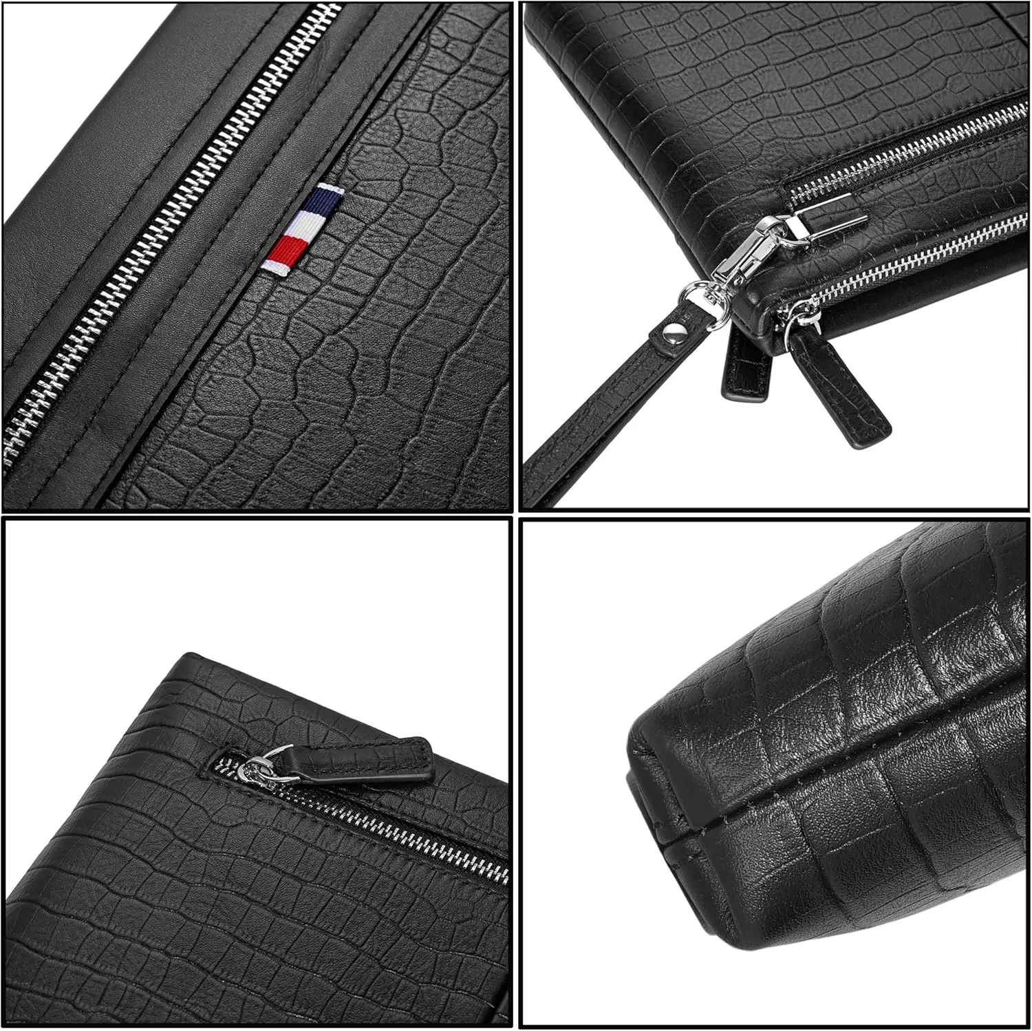 Genuine Leather Clutch Bag for Men Handbag Wrist Bag Business Large Purse Envelope Bag