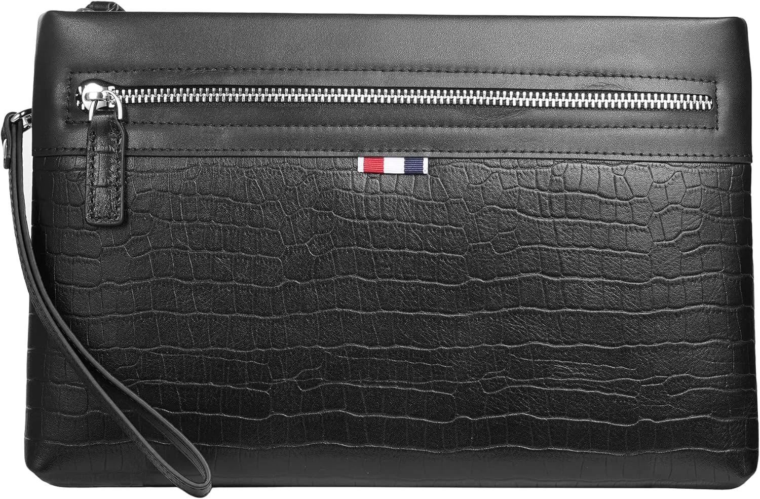 Genuine Leather Clutch Bag for Men Handbag Wrist Bag Business Large Purse Envelope Bag