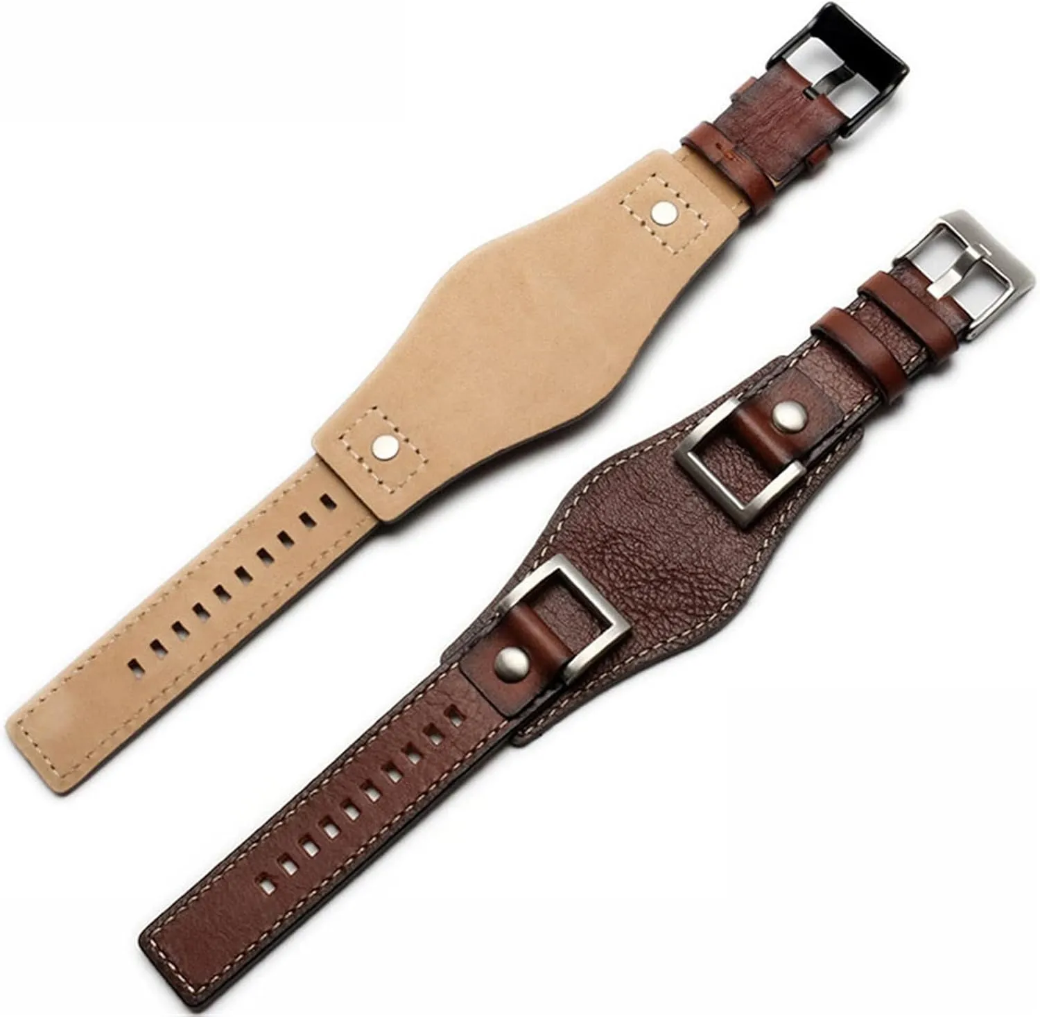Genuine Leather for Fossil JR1157 Watch Band Accessories Vintage Style Strap with Stainless Steel Joint 24mm Watchbands