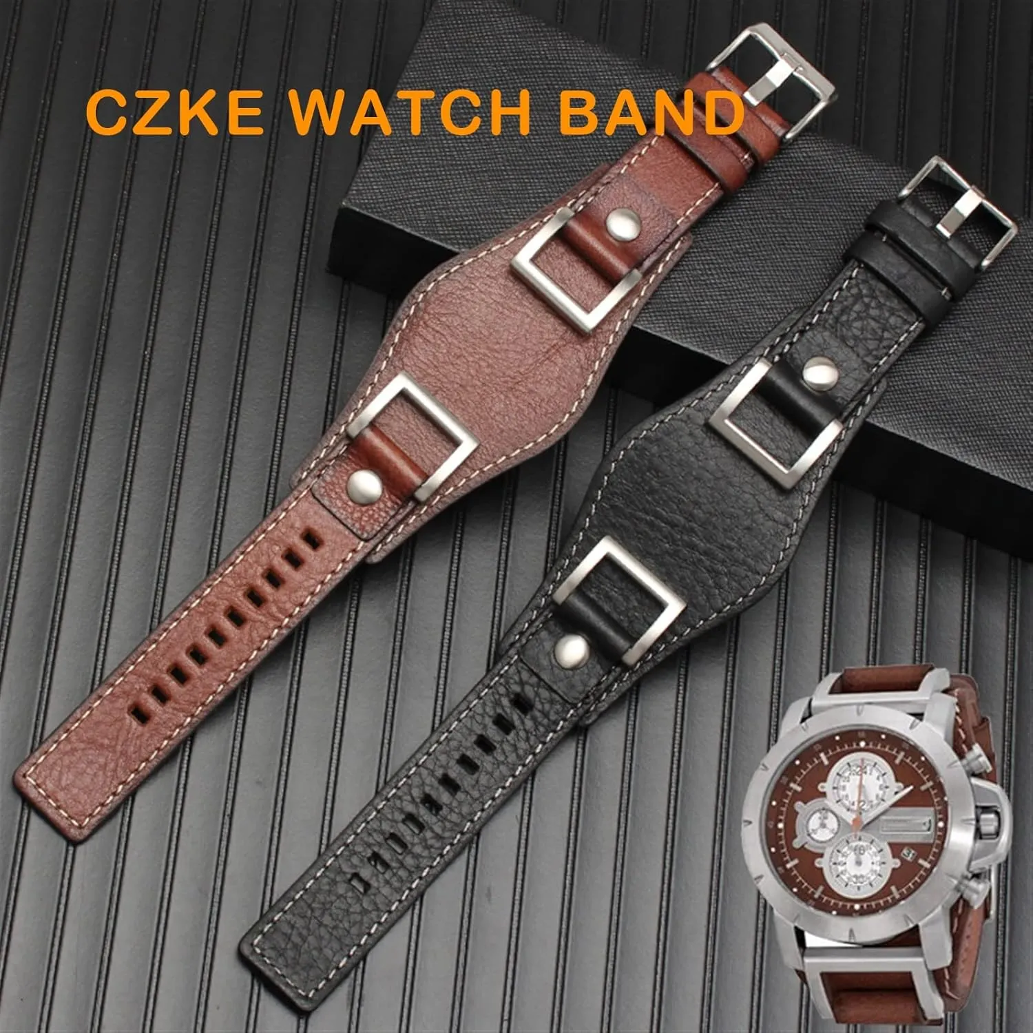Genuine Leather for Fossil JR1157 Watch Band Accessories Vintage Style Strap with Stainless Steel Joint 24mm Watchbands