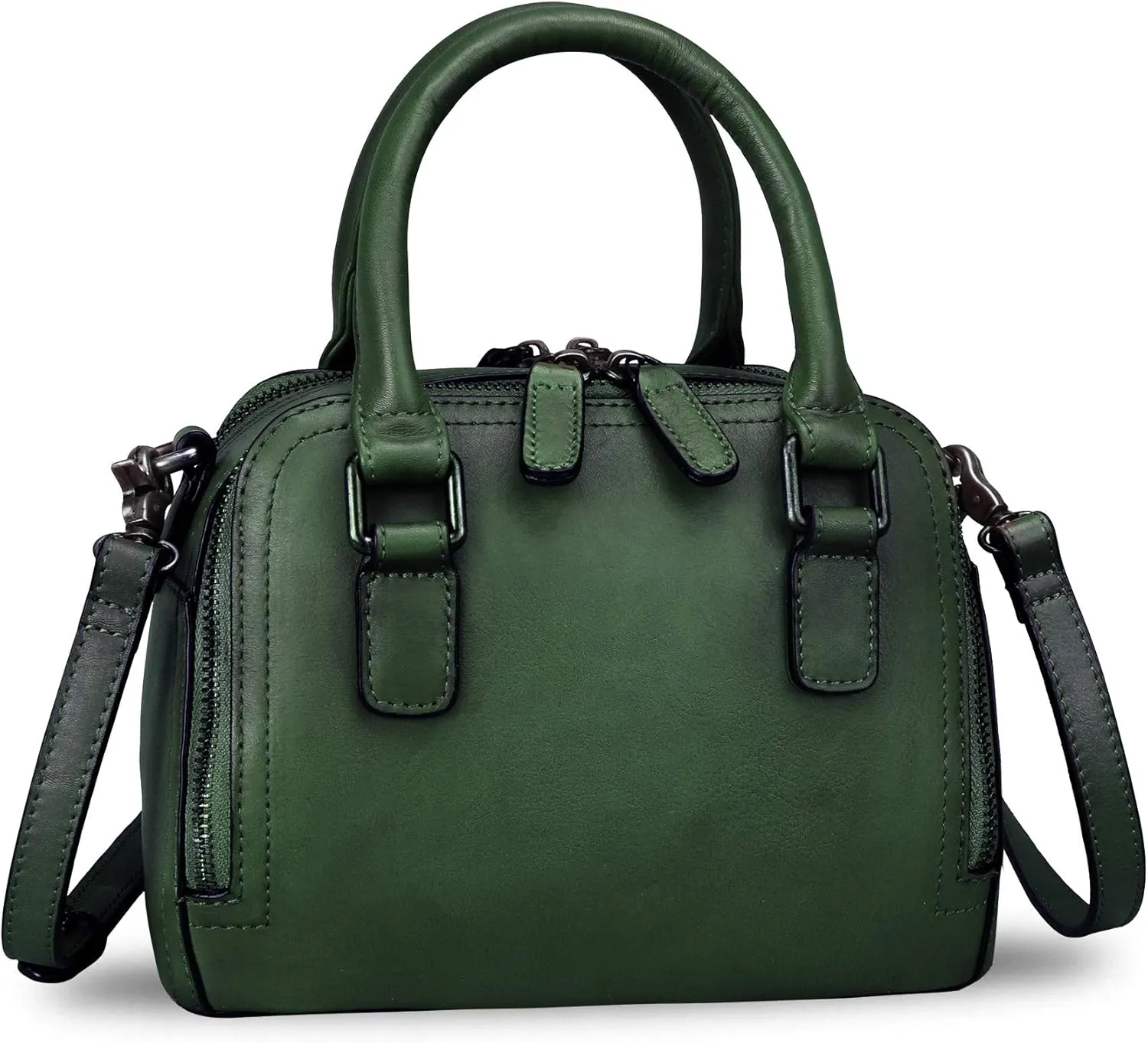 Genuine Leather Handbags for Women Vintage Handmade Top-Handle Handbag Purse Shoulder Bag Cowhide Satchel Bags
