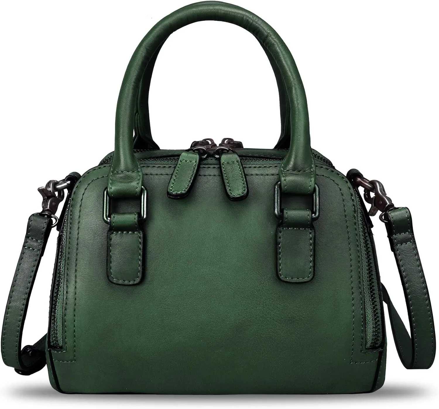 Genuine Leather Handbags for Women Vintage Handmade Top-Handle Handbag Purse Shoulder Bag Cowhide Satchel Bags
