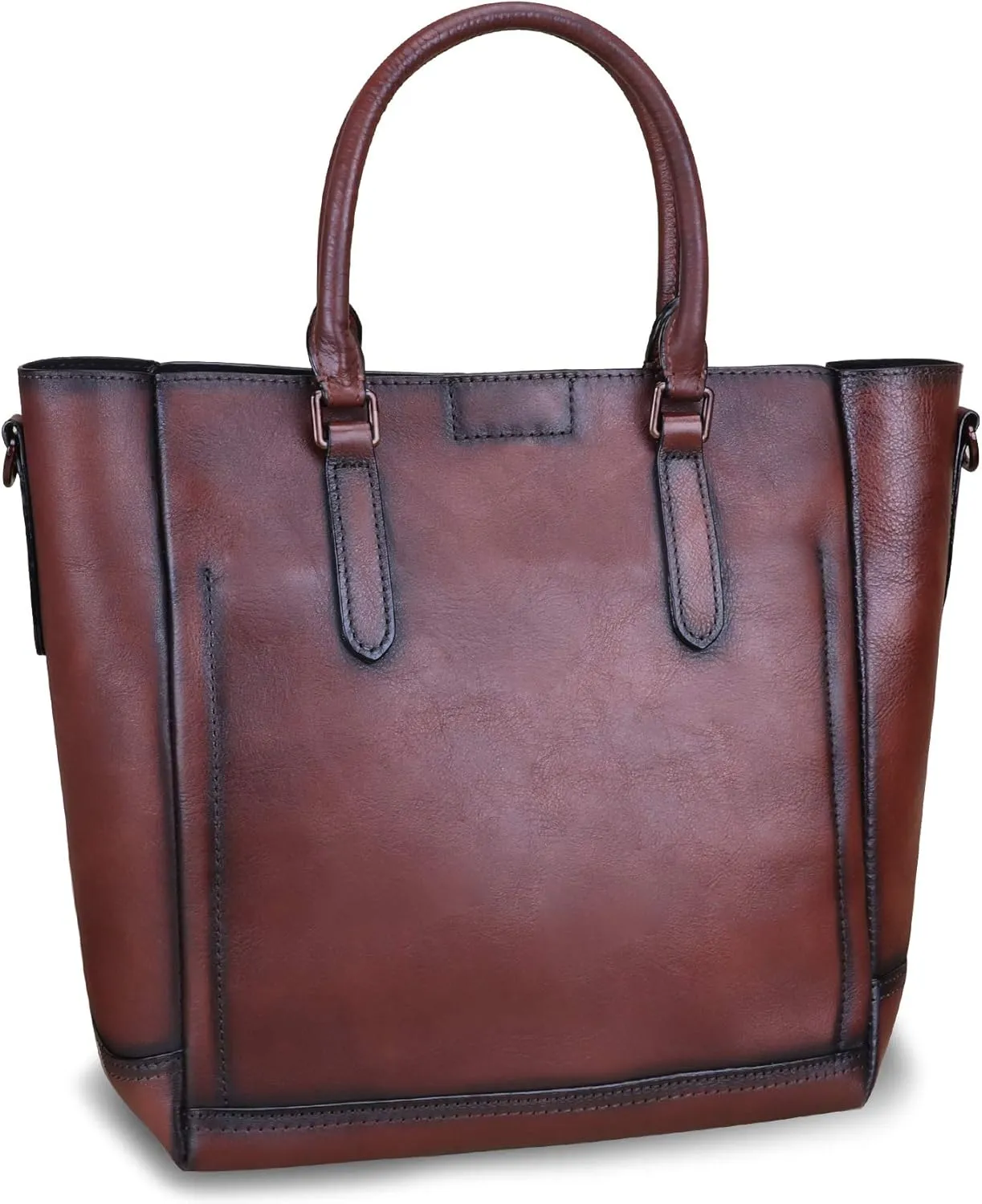 Genuine Leather Handbags for Women Vintage Handmade Tote Purse Cowhide Shoulder Bag Satchel Top-Handle Bags for Ladies