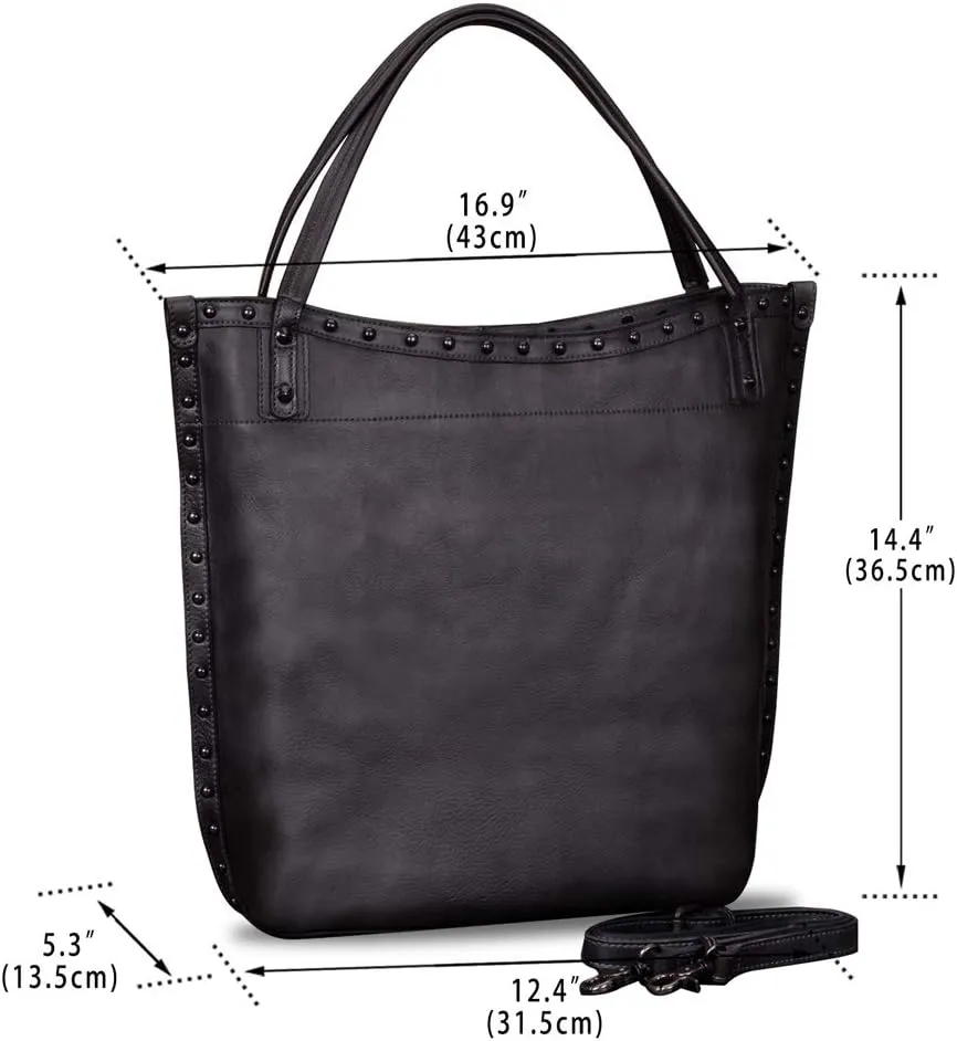 Genuine Leather Large Shoulder Bag Tote Bag for Women Vintage Real Leather Purses and Handbags Satchel Crossbody Bag