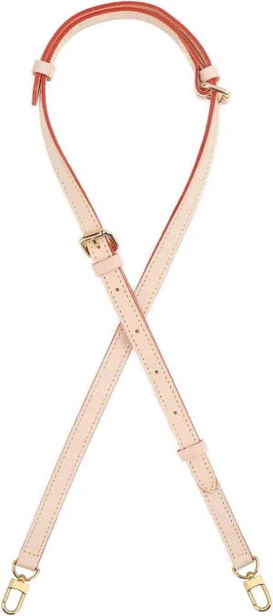 Genuine Leather Purse Strap Replacement for Shoulder Bag, Adjustable Cowhide Leather Handle Bag Straps for Purses, Handbags, Fit for Louis Vuitton - Natural, Length 42-47 Inch, Width 12 mm