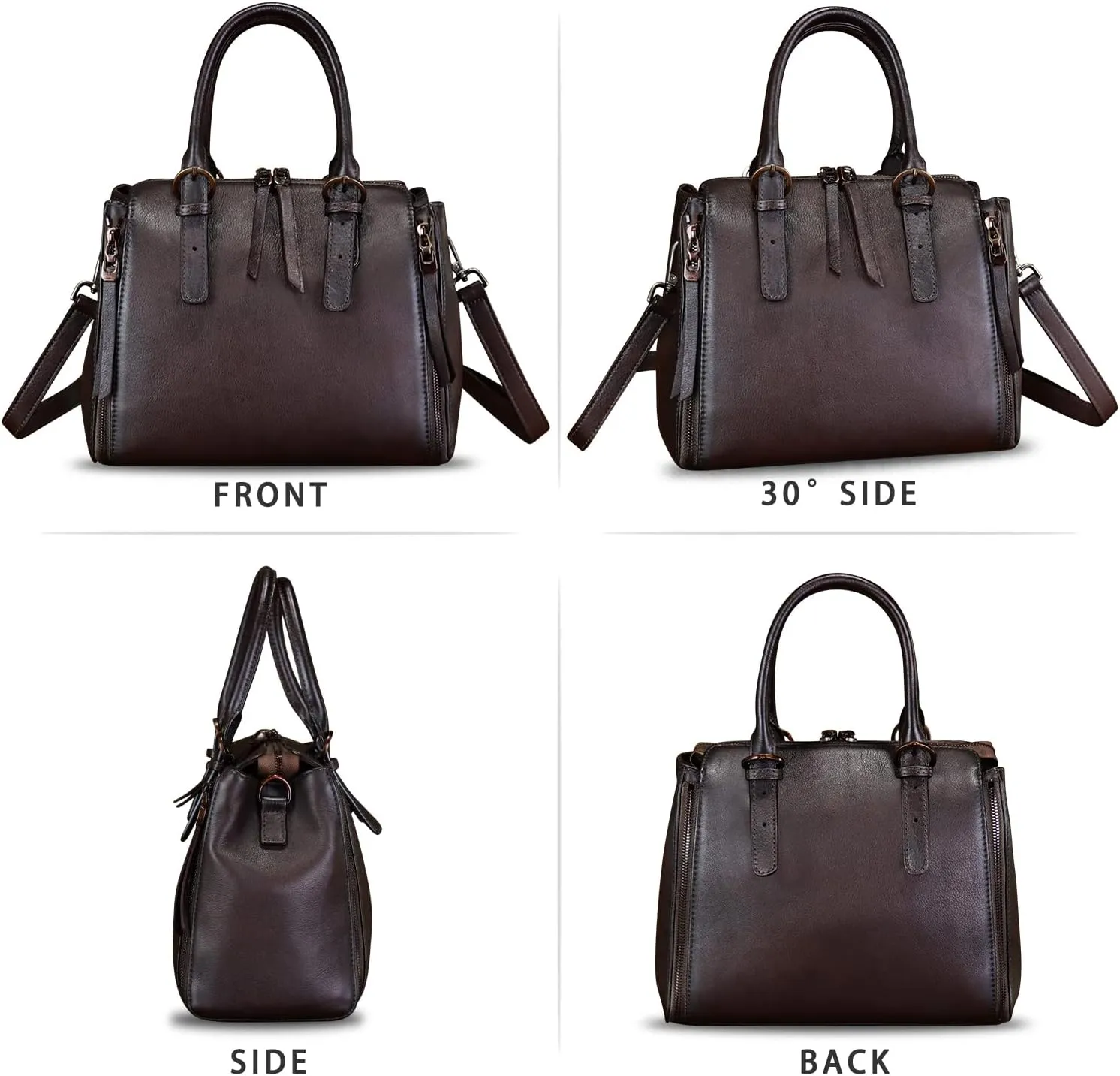 Genuine Leather Purses and Handbags for Women Satchel Bag Vintage Crossbody Shoulder Bag Top Handle Bag Purse