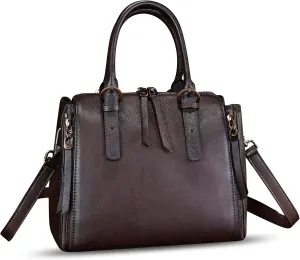 Genuine Leather Purses and Handbags for Women Satchel Bag Vintage Crossbody Shoulder Bag Top Handle Bag Purse