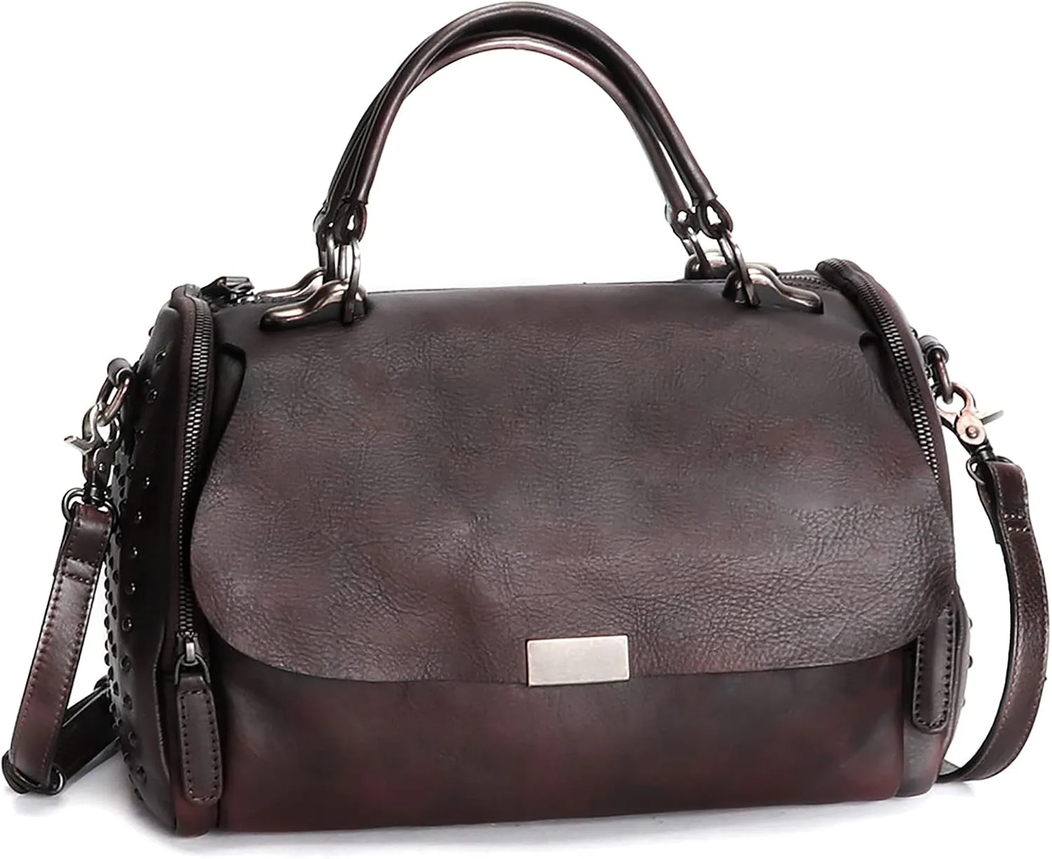 Genuine Leather Purses and Handbags for Women Vintage Handmade Leather Top Handle Shoulder Bag Crossbody Satchel Purse