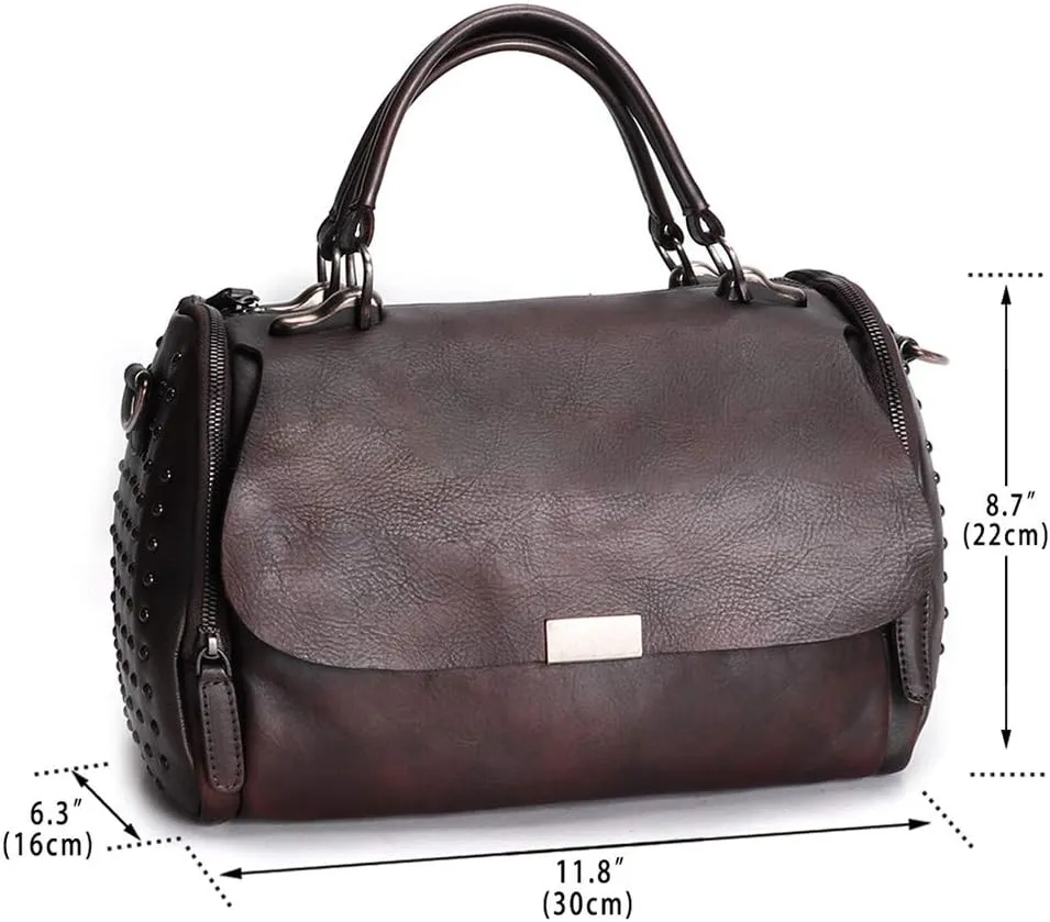 Genuine Leather Purses and Handbags for Women Vintage Handmade Leather Top Handle Shoulder Bag Crossbody Satchel Purse