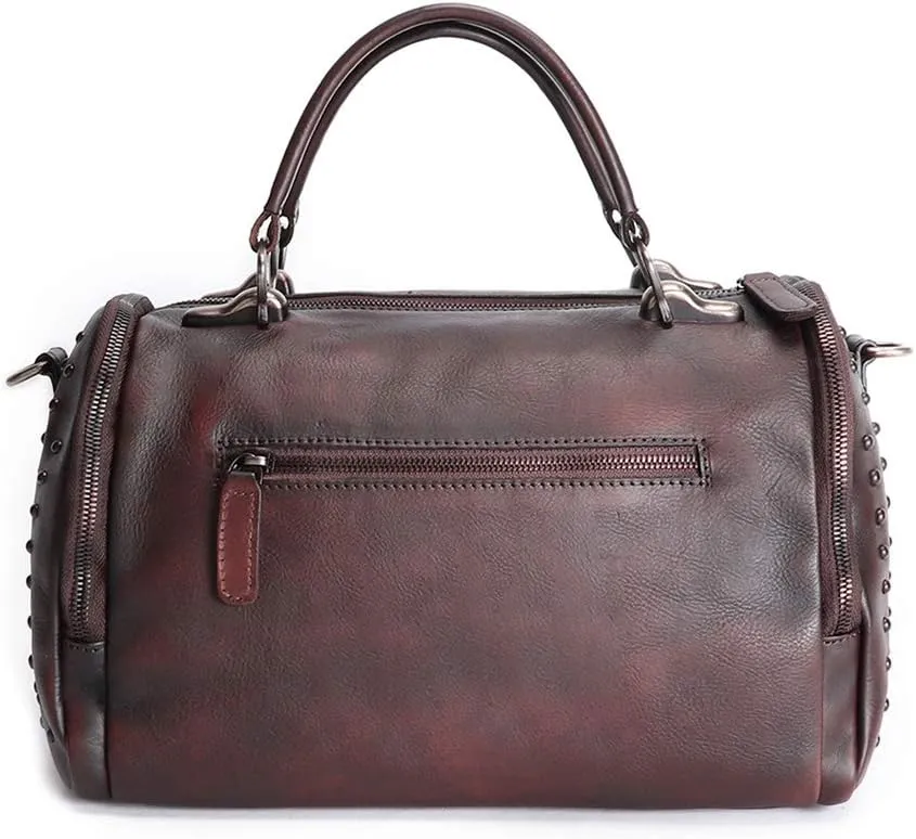 Genuine Leather Purses and Handbags for Women Vintage Handmade Leather Top Handle Shoulder Bag Crossbody Satchel Purse